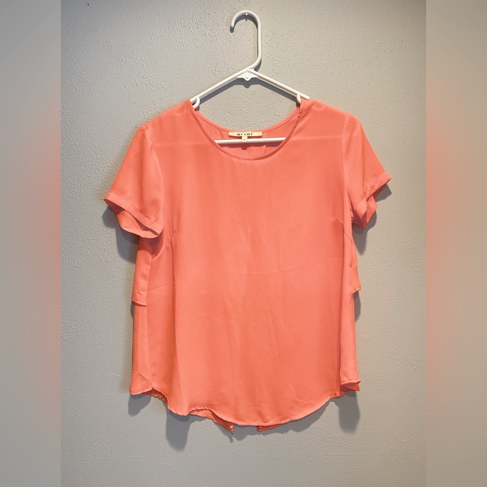 Miami peach slit back shirt
